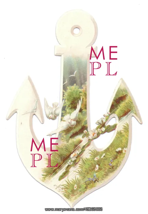 : Greetings card in the shape of an anchor : Greetings card in the shape of an anchor