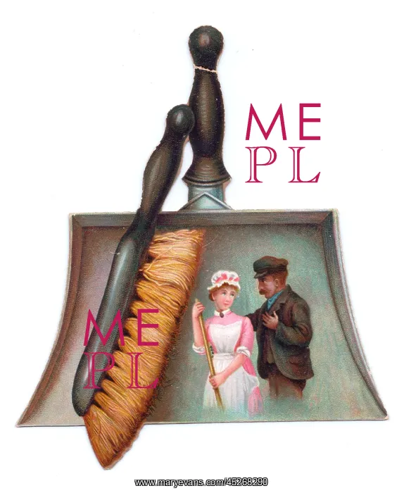 : Greetings card in the shape of a dustpan and brush : Greetings card in the shape of a dustpan and brush
