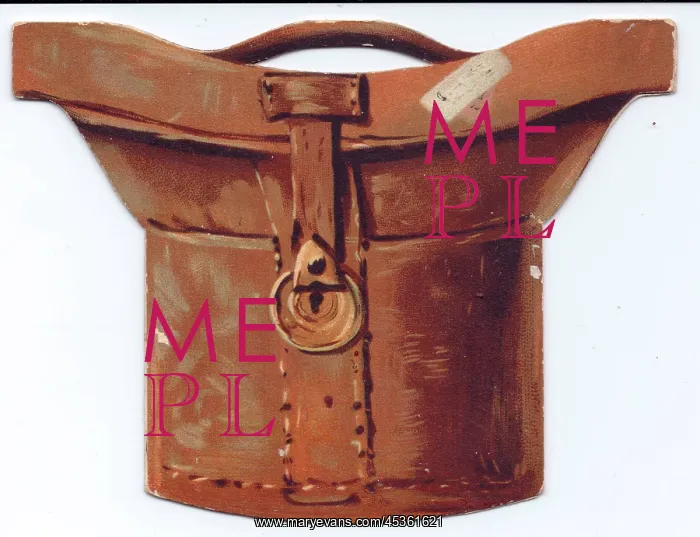 : Greetings card in the shape of a leather hatbox : Greetings card in the shape of a leather hatbox