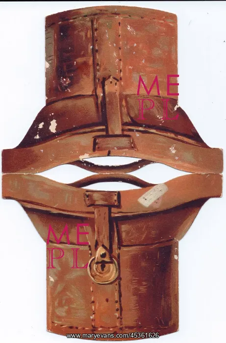 : Greetings card in the shape of a leather hatbox : Greetings card in the shape of a leather hatbox