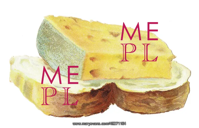 : Greetings card in the shape of a slice of bread with cheese : Greetings card in the shape of a slice of bread with cheese