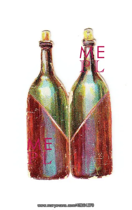  : Greetings card in the shape of two wine bottles