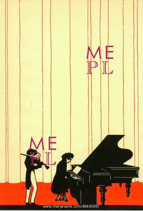 : Greetings card - Violinist and Pianist performing : Greetings card - Violinist and Pianist performing