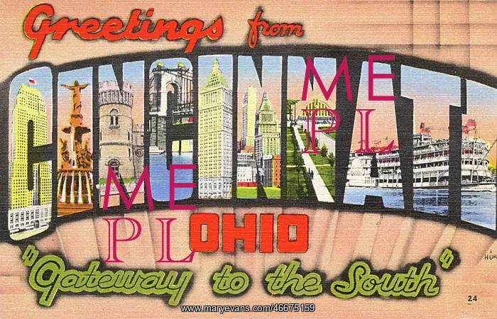 : Greetings from Cincinnati - Big Letter Greetings Postcard : Greetings from Cincinnati - Big Letter Greetings Postcard