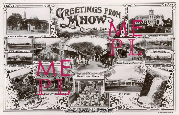 : Greetings postcard, Mhow, Madhya Pradesh, India : Greetings postcard, Mhow, Madhya Pradesh, India