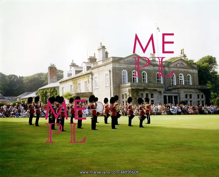 : Grenadier Guards drummers, Trengwainton House, Cornwall : Grenadier Guards drummers, Trengwainton House, Cornwall