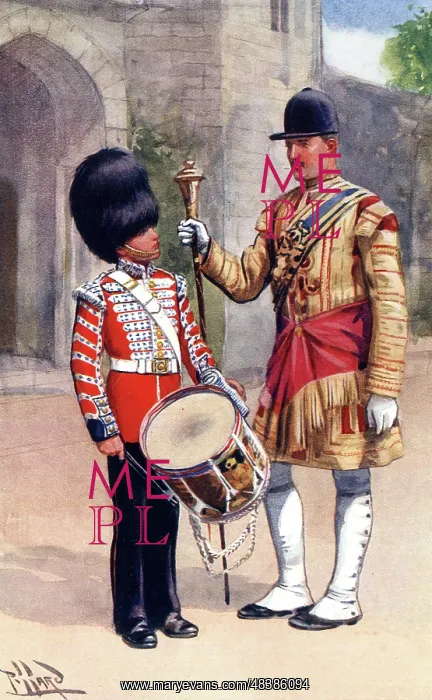 : Grenadier Guards, Sergeant and Drummer in State dress : Grenadier Guards, Sergeant and Drummer in State dress
