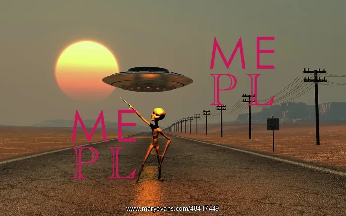 : A Grey Alien hitching a ride from a passing UFO : A Grey Alien hitching a ride from a passing UFO
