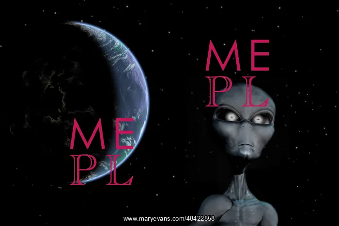 : A Grey Alien with planet Earth in the background : A Grey Alien with planet Earth in the background