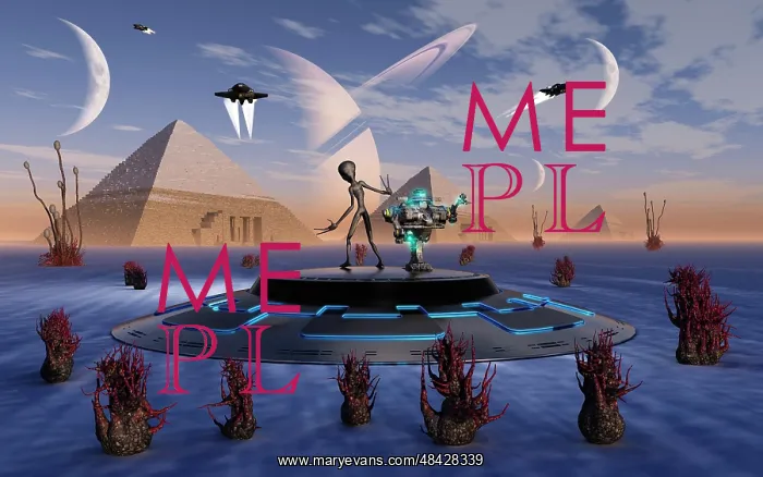 : A Grey Alien visits the site of three pyramids on an alien ? : A Grey Alien visits the site of three pyramids on an alien ?