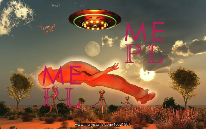 : Grey aliens abducting a human male : Grey aliens abducting a human male