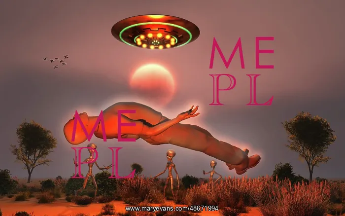 : Grey aliens abducting a human male : Grey aliens abducting a human male
