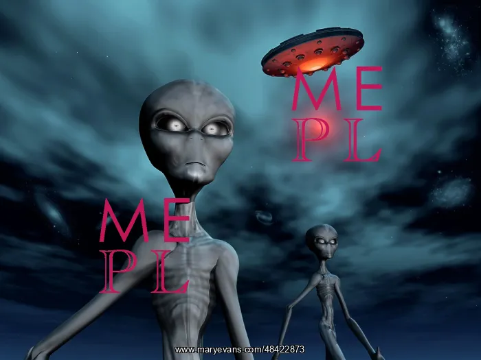 : Grey Aliens and their flying saucer, visiting Earth : Grey Aliens and their flying saucer, visiting Earth