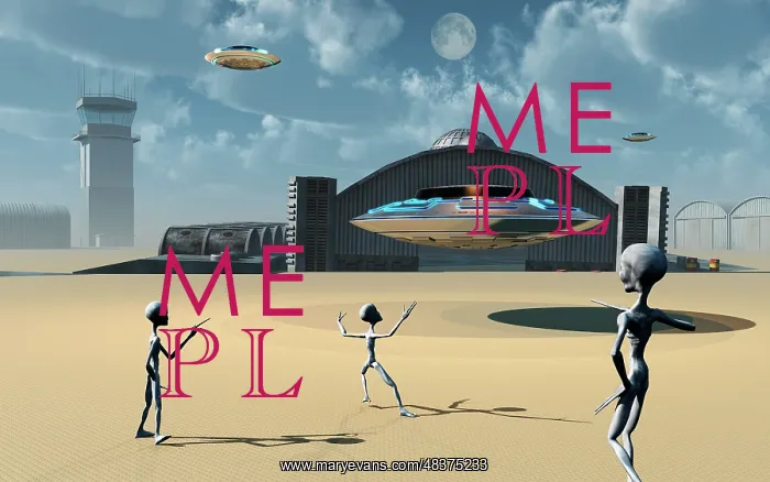 : Grey Aliens and their flying saucers at Area 51 : Grey Aliens and their flying saucers at Area 51