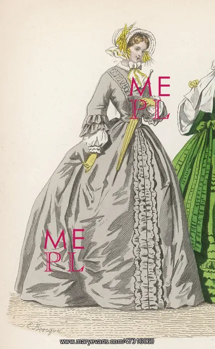 : GREY DRESS 1850S : GREY DRESS 1850S