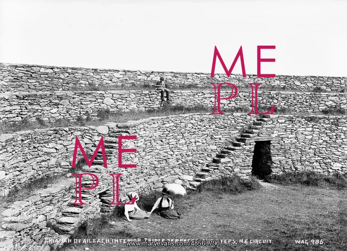: Grianan of Aileach, Interior, Triple Terraces and Steps, N.E : Grianan of Aileach, Interior, Triple Terraces and Steps, N.E
