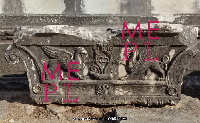 : Griffin relief, Didyma, Aydin, Turkey : Griffin relief, Didyma, Aydin, Turkey