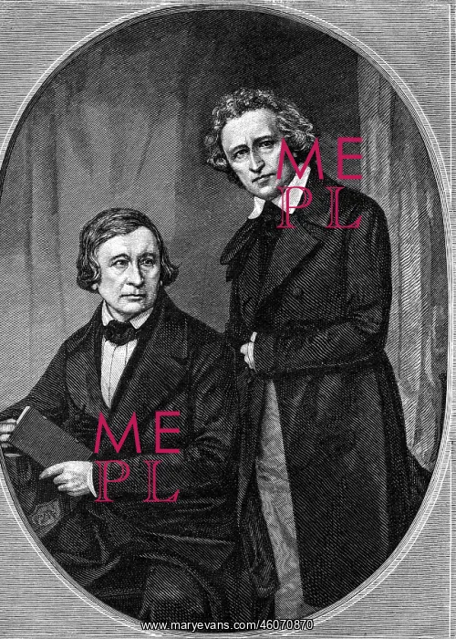 : Grimm, Wilhelm, 24.2.1786 - 16.12.1859, half : Grimm, Wilhelm, 24.2.1786 - 16.12.1859, half