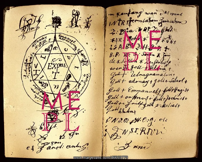 : Grimoire with hexagram : Grimoire with hexagram