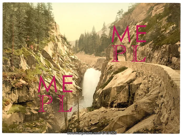 : Grimselstrasse, Handegg Falls, I, Bernese Oberland, Switzerl : Grimselstrasse, Handegg Falls, I, Bernese Oberland, Switzerl