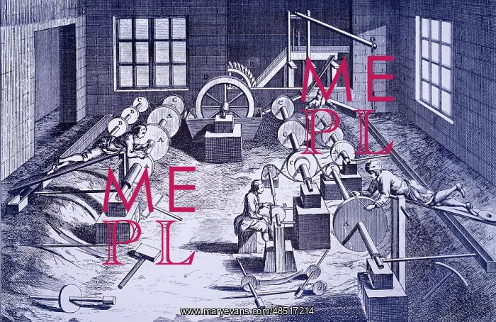 : Grinding of sword blades. 1751 : Grinding of sword blades. 1751