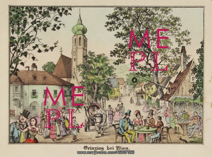 : Grinzing in Vienna. Watercoloured : Grinzing in Vienna. Watercoloured