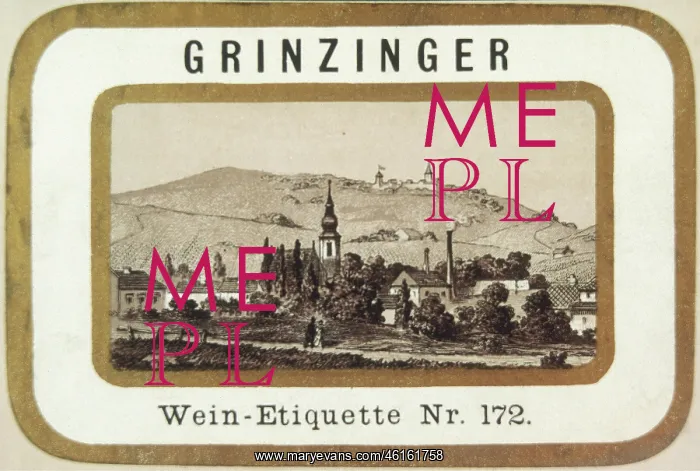 : Grinzinger'. Wine labels 1870 : Grinzinger'. Wine labels 1870