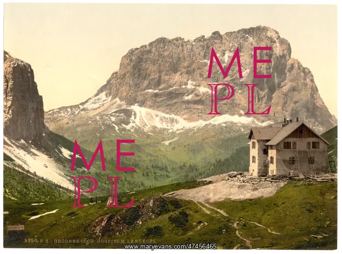 : Grodnerjoch, hospice and Langkoff (i.e. Langkofl), Tyrol, A : Grodnerjoch, hospice and Langkoff (i.e. Langkofl), Tyrol, A