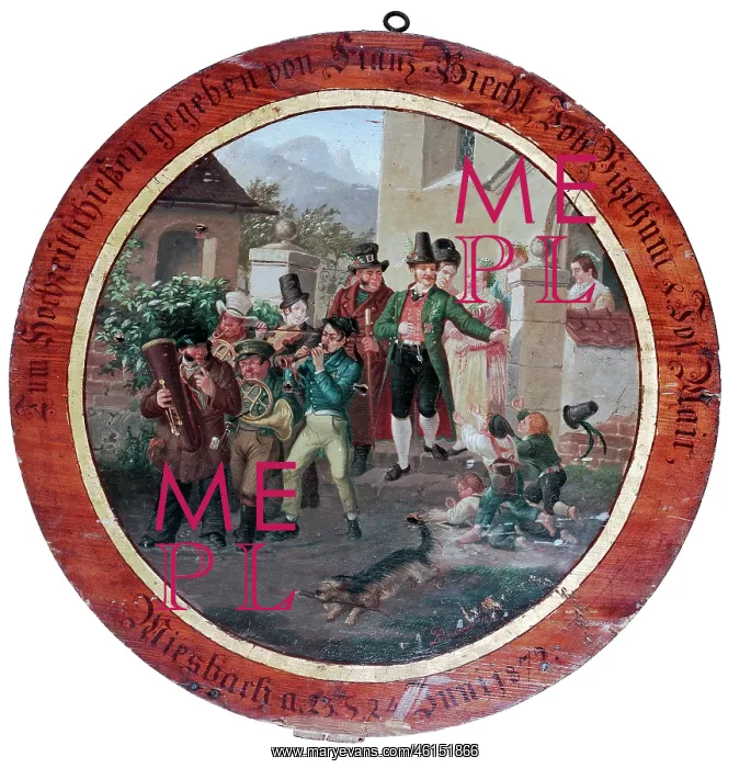 : Groom throws coins to the children : Groom throws coins to the children