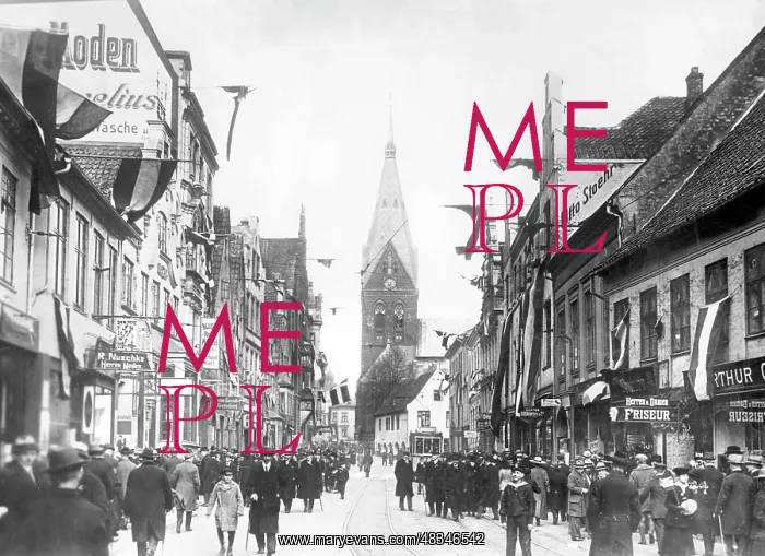: The Grosse Strasse in Flensburg during the vote, 1920 : The Grosse Strasse in Flensburg during the vote, 1920