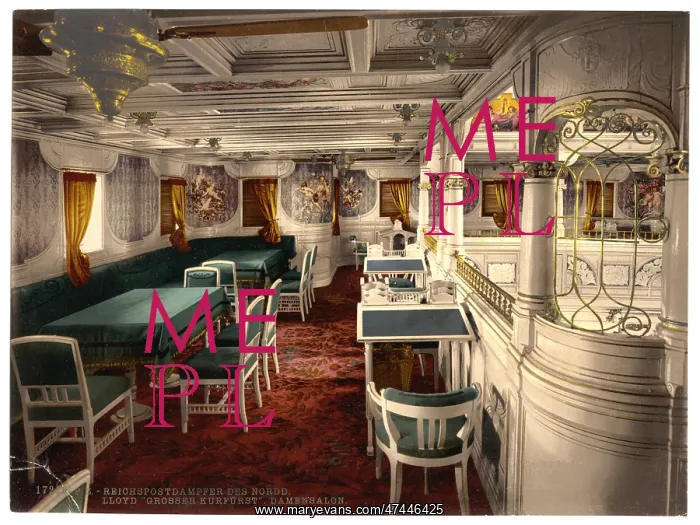 : Grosser Kurfurst, Ladies cabin, North German Lloyd, Royal M : Grosser Kurfurst, Ladies cabin, North German Lloyd, Royal M