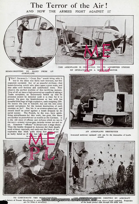 : Ground defence against enemy air attacks, WW1 : Ground defence against enemy air attacks, WW1