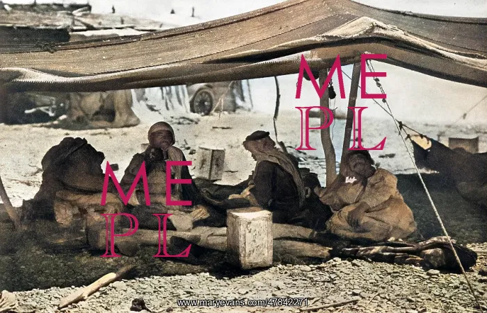 : Group of Bedouins in their tent, Holy Land : Group of Bedouins in their tent, Holy Land