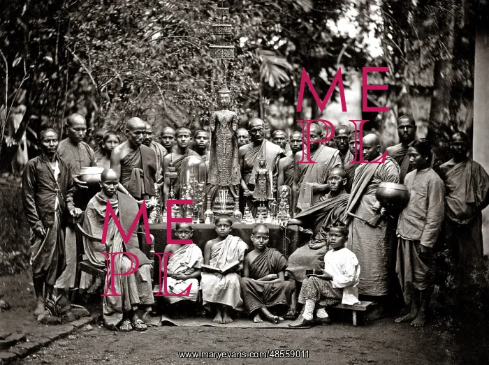  : Group of Buddhist priests, circa 1880s