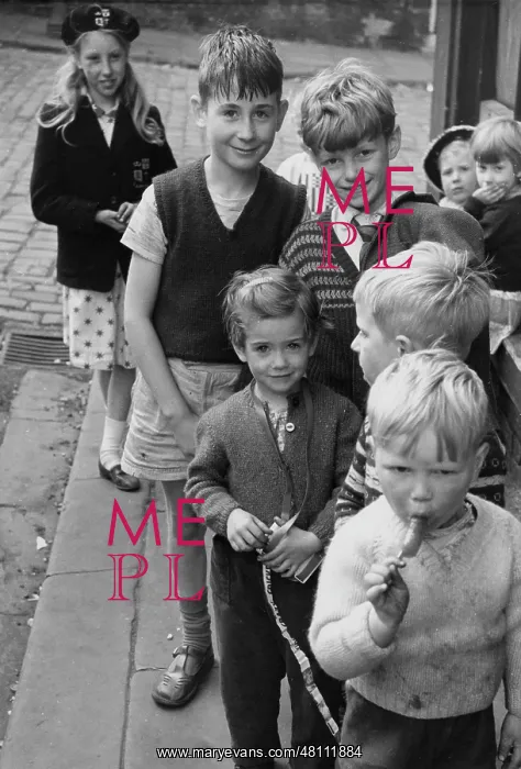: Group of children in a street : Group of children in a street