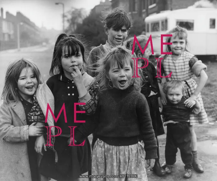 : Group of children in a street : Group of children in a street