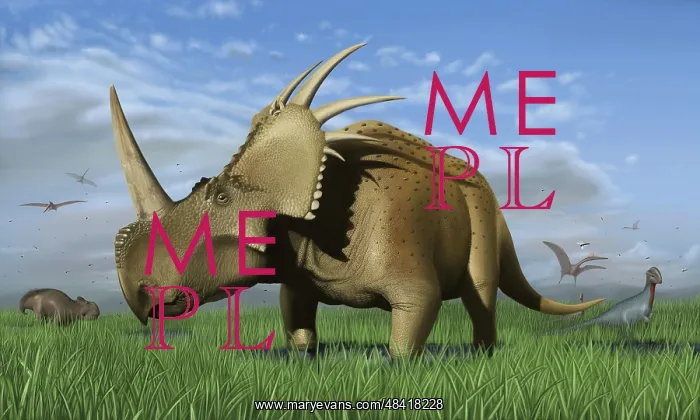 : Group of dinosaurs grazing in a grassy field : Group of dinosaurs grazing in a grassy field