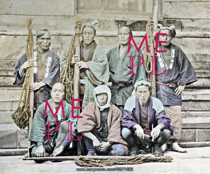  : Group of farm workers, Japan circa 1880s