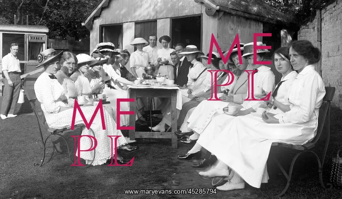 : Group having tea at Tennis Tournament : Group having tea at Tennis Tournament