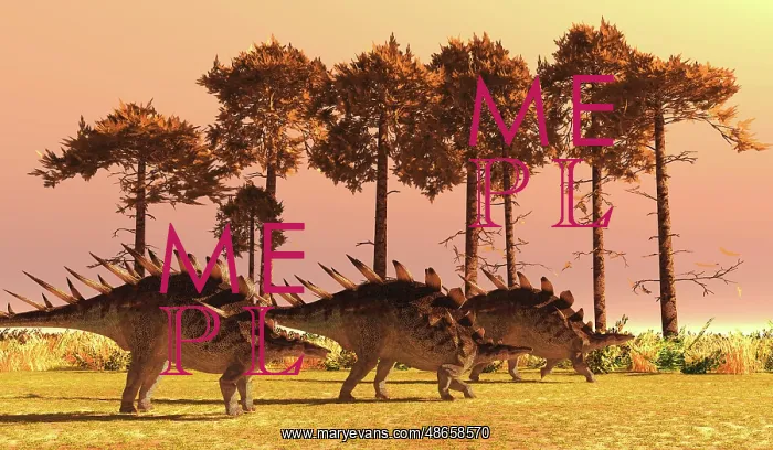 : A group of Kentrosaurus armored dinosaur during : A group of Kentrosaurus armored dinosaur during