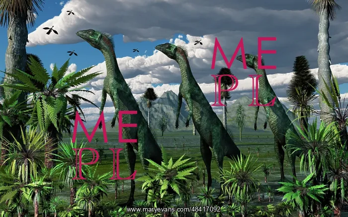 : A group of Lesothosaurus dinosaurs on the lookout for ? : A group of Lesothosaurus dinosaurs on the lookout for ?