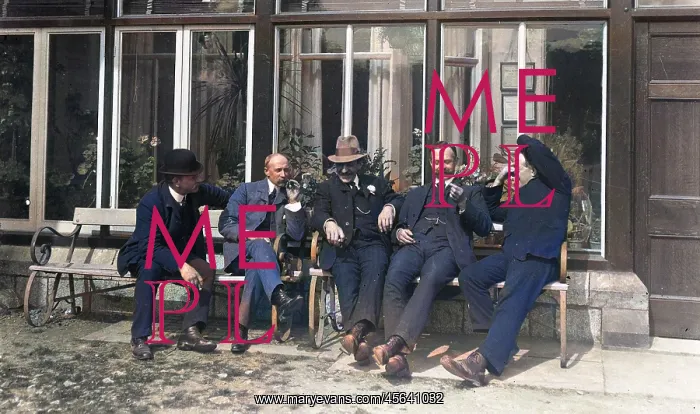 : Group of men in conversation : Group of men in conversation