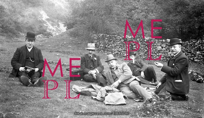 : Group of men in Dovedale : Group of men in Dovedale