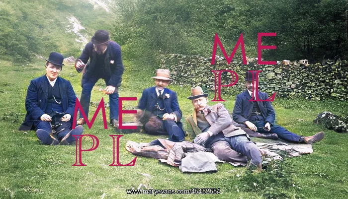 : Group of men in Dovedale : Group of men in Dovedale
