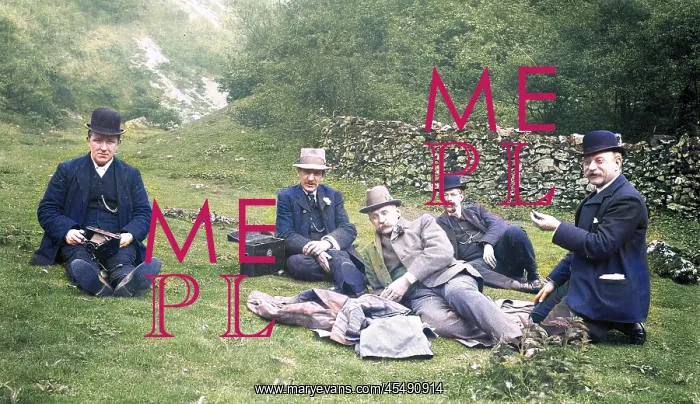 : Group of men in Dovedale : Group of men in Dovedale