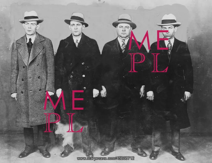 : Group of mobsters in the 1920s. Left to ? : Group of mobsters in the 1920s. Left to ?