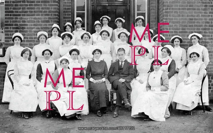 : Group of nurses with matron and doctor : Group of nurses with matron and doctor