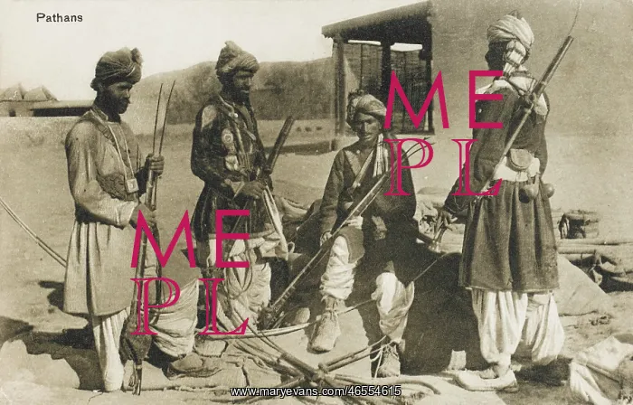 : A group of Pashtun men with rifles : A group of Pashtun men with rifles