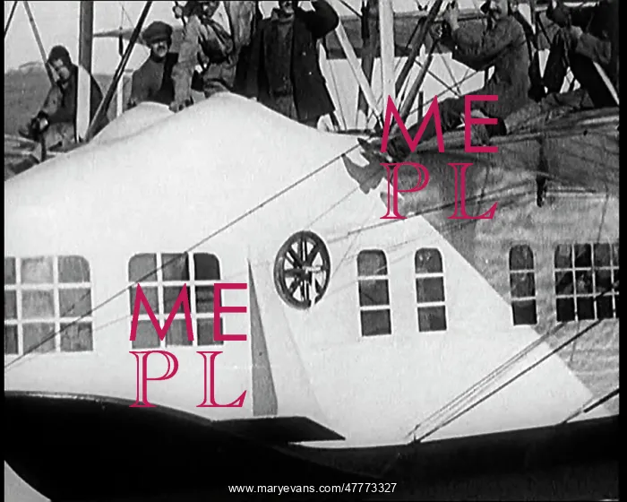 : A Group of Passengers Boarding The Caproni Flying Boat : A Group of Passengers Boarding The Caproni Flying Boat