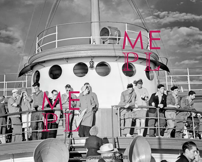 : Group of Passengers Seasonal Visitors Standing : Group of Passengers Seasonal Visitors Standing